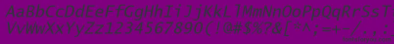 LucidasanstypewriterstdObl-fontti – mustat fontit violetilla taustalla