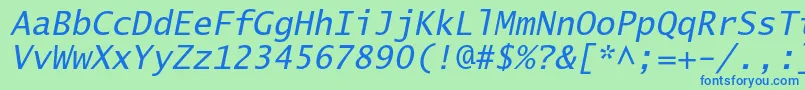 LucidasanstypewriterstdObl Font – Blue Fonts on Green Background