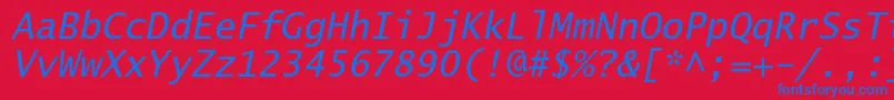 LucidasanstypewriterstdObl Font – Blue Fonts on Red Background