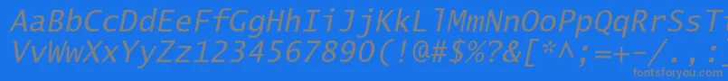 LucidasanstypewriterstdObl Font – Gray Fonts on Blue Background