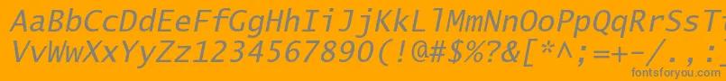 LucidasanstypewriterstdObl Font – Gray Fonts on Orange Background