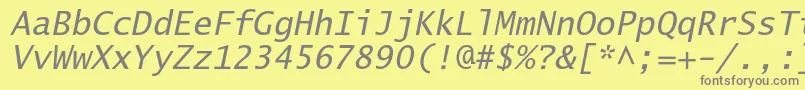 LucidasanstypewriterstdObl Font – Gray Fonts on Yellow Background