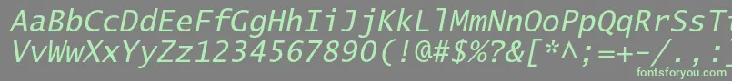 LucidasanstypewriterstdObl Font – Green Fonts on Gray Background
