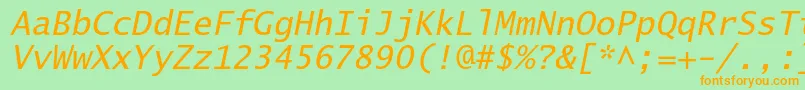 LucidasanstypewriterstdObl Font – Orange Fonts on Green Background