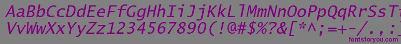 LucidasanstypewriterstdObl Font – Purple Fonts on Gray Background