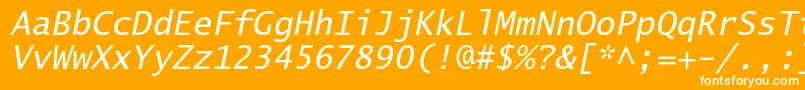 LucidasanstypewriterstdObl Font – White Fonts on Orange Background