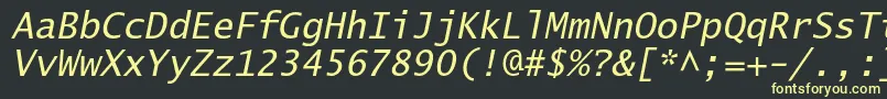 LucidasanstypewriterstdObl Font – Yellow Fonts on Black Background