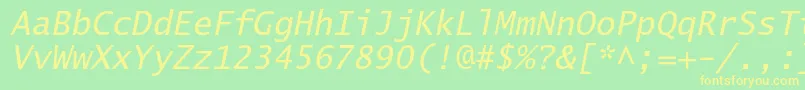 LucidasanstypewriterstdObl Font – Yellow Fonts on Green Background