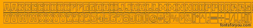 Шрифт ACitynovattlcmotl – чёрные шрифты на оранжевом фоне