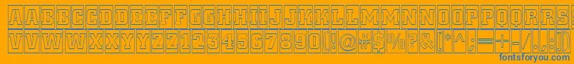 ACitynovattlcmotl Font – Blue Fonts on Orange Background