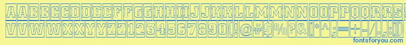 ACitynovattlcmotl Font – Blue Fonts on Yellow Background