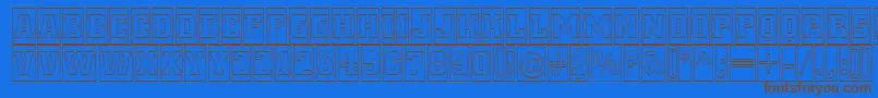 Шрифт ACitynovattlcmotl – коричневые шрифты на синем фоне