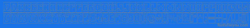 フォントACitynovattlcmotl – 青い背景に灰色の文字