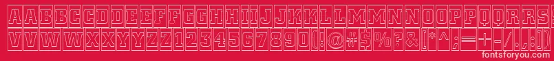 ACitynovattlcmotl-fontti – vaaleanpunaiset fontit punaisella taustalla