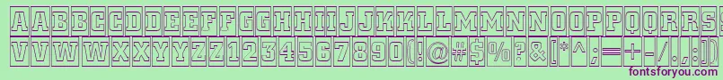 ACitynovattlcmotl Font – Purple Fonts on Green Background