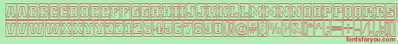ACitynovattlcmotl-fontti – punaiset fontit vihreällä taustalla
