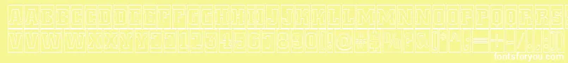 Шрифт ACitynovattlcmotl – белые шрифты на жёлтом фоне