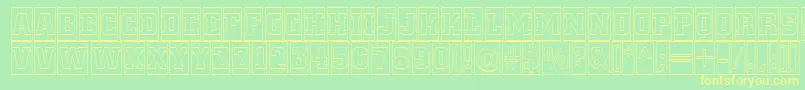 ACitynovattlcmotl Font – Yellow Fonts on Green Background