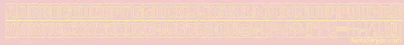 ACitynovattlcmotl-Schriftart – Gelbe Schriften auf rosa Hintergrund