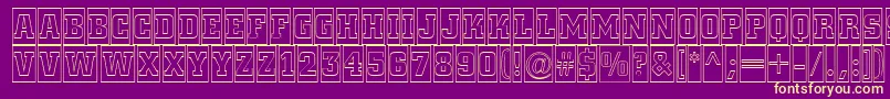 ACitynovattlcmotl Font – Yellow Fonts on Purple Background