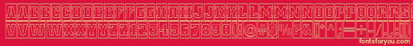 ACitynovattlcmotl Font – Yellow Fonts on Red Background