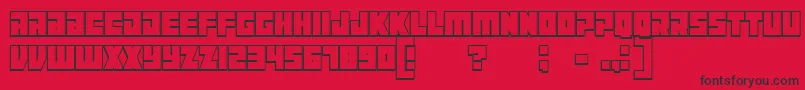 Maniacoutline Font – Black Fonts on Red Background