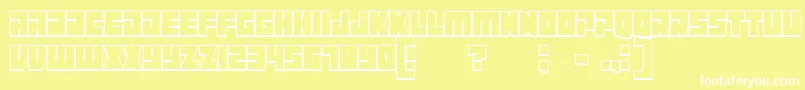 Maniacoutline Font – White Fonts on Yellow Background