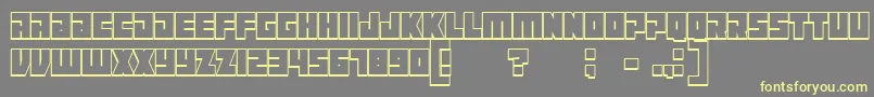 Maniacoutline Font – Yellow Fonts on Gray Background