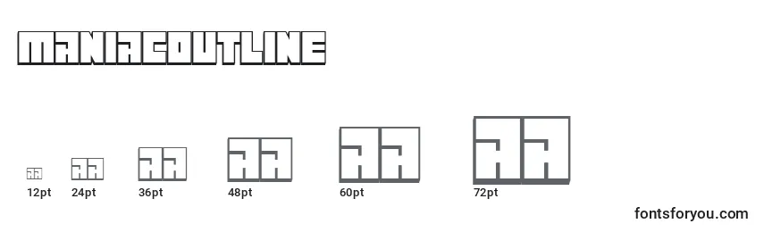 Maniacoutline Font Sizes
