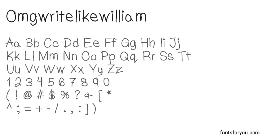 Шрифт Omgwritelikewilliam – алфавит, цифры, специальные символы