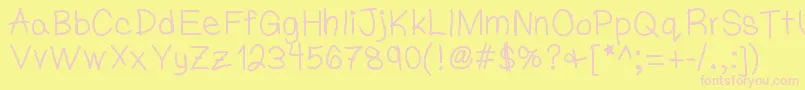 Omgwritelikewilliam Font – Pink Fonts on Yellow Background