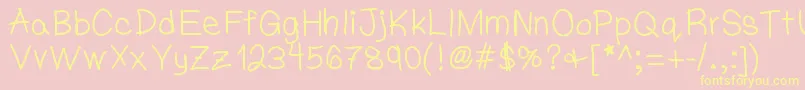 Omgwritelikewilliam Font – Yellow Fonts on Pink Background