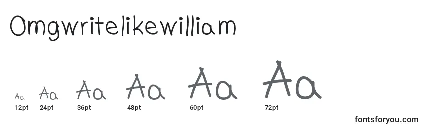 Размеры шрифта Omgwritelikewilliam