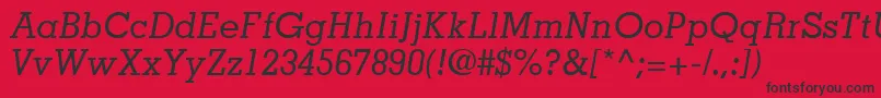 JaakSsiItalic-Schriftart – Schwarze Schriften auf rotem Hintergrund
