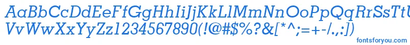 JaakSsiItalic-fontti – siniset fontit valkoisella taustalla