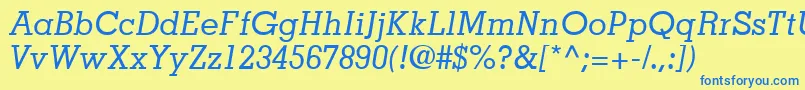 JaakSsiItalic Font – Blue Fonts on Yellow Background