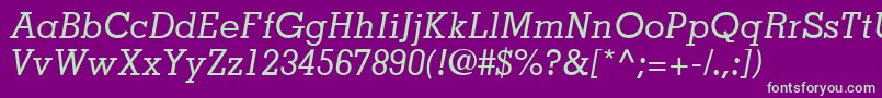 JaakSsiItalic Font – Green Fonts on Purple Background