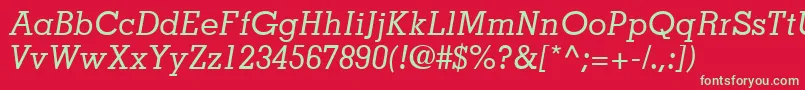 JaakSsiItalic Font – Green Fonts on Red Background