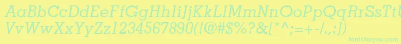 JaakSsiItalic Font – Green Fonts on Yellow Background