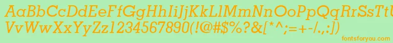 JaakSsiItalic Font – Orange Fonts on Green Background