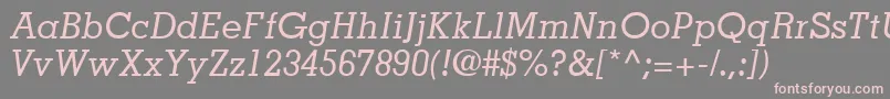 JaakSsiItalic-fontti – vaaleanpunaiset fontit harmaalla taustalla