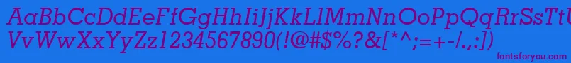 JaakSsiItalic Font – Purple Fonts on Blue Background