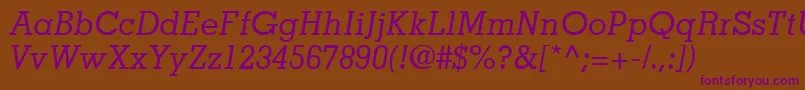 JaakSsiItalic-fontti – violetit fontit ruskealla taustalla