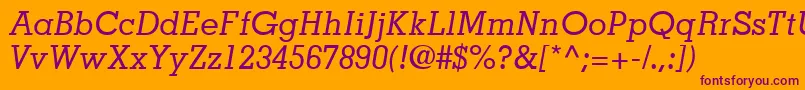 JaakSsiItalic Font – Purple Fonts on Orange Background