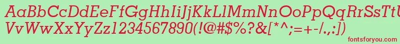 JaakSsiItalic Font – Red Fonts on Green Background