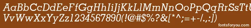 フォントJaakSsiItalic – 茶色の背景に白い文字