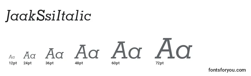 Размеры шрифта JaakSsiItalic