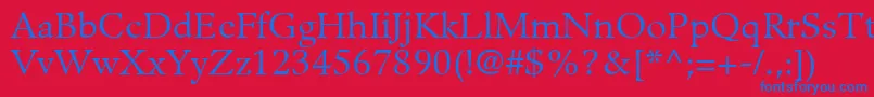 GuardiLt55Roman Font – Blue Fonts on Red Background