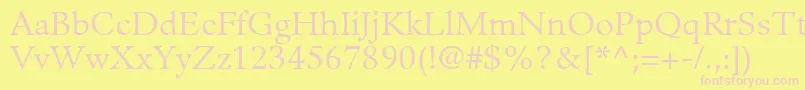 GuardiLt55Roman Font – Pink Fonts on Yellow Background