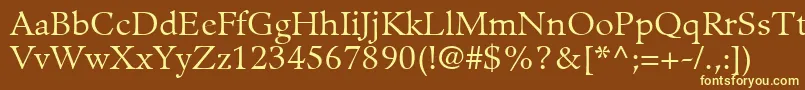 GuardiLt55Roman Font – Yellow Fonts on Brown Background